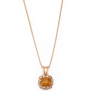 Natural, Cushion Modified Brilliant Yellow Diamond Necklace