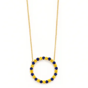 Classic, Natural Sapphire Circle Necklace