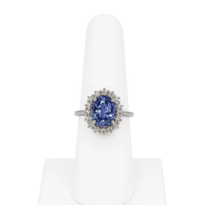 Natural Ceylon Blue Oval Sapphire Ring