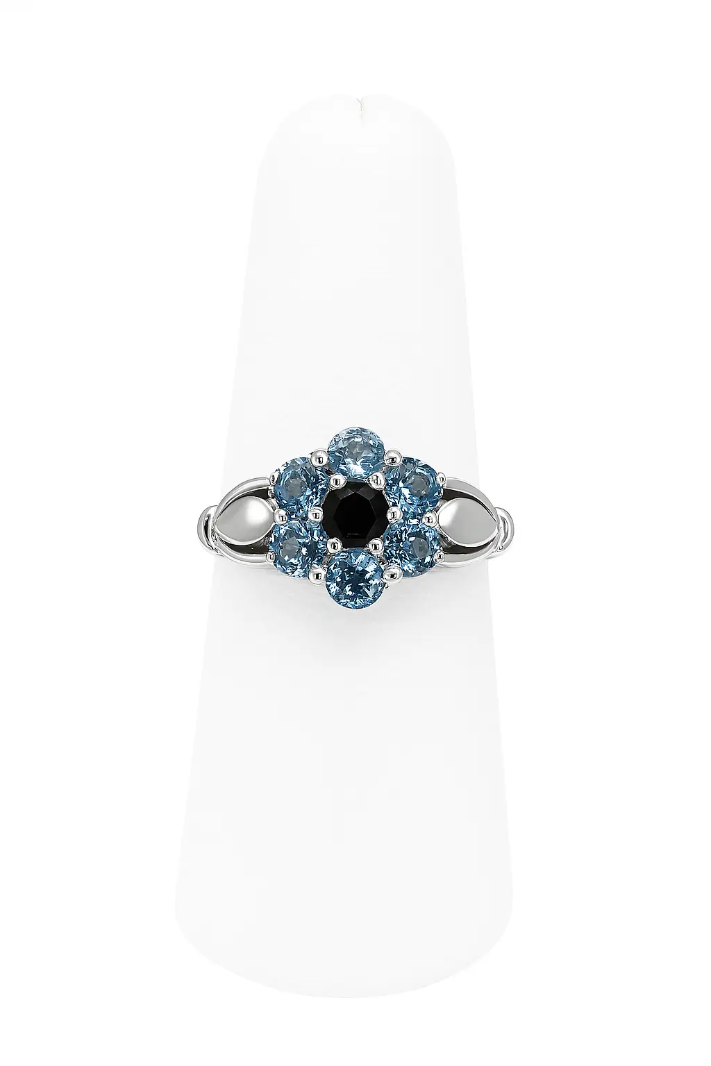 Antique Cut Circular Aquamarine Floral Ring