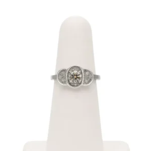 Dazzling Oval Diamond Ring with 2 Half Moons