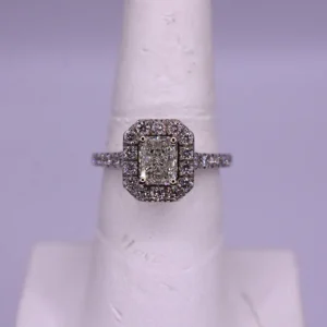 Radiant Cut Diamond Halo Engagement Ring