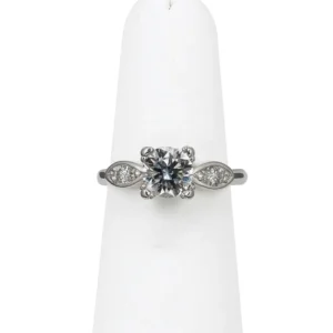 Vintage 3-Stone Natural, Diamond Platinum Engagement Ring