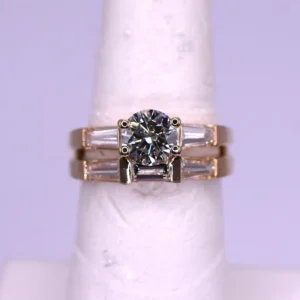 Old-School Diamond Wedding Ring Set