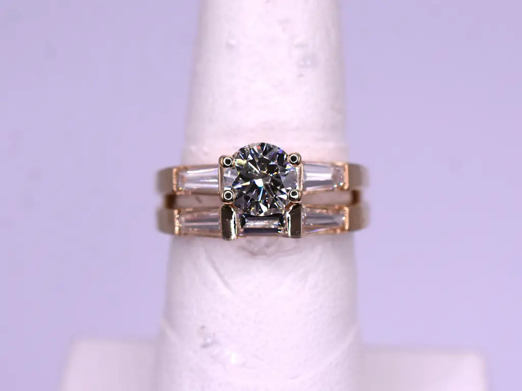 Old-School Diamond Wedding Ring Set