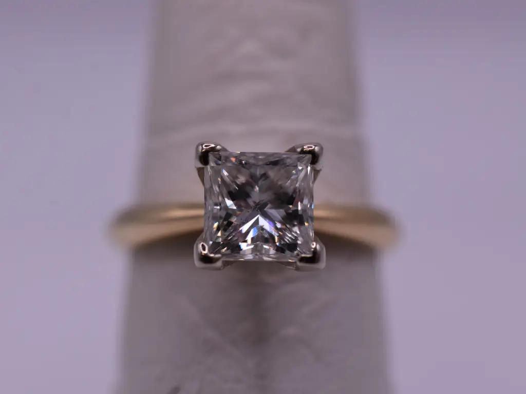 Princess Cut, Natural Diamond Engagement Ring