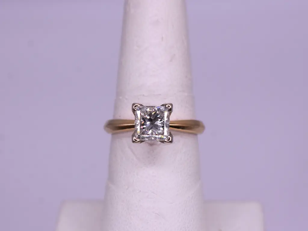 Princess Cut, Natural Diamond Engagement Ring - Image 2