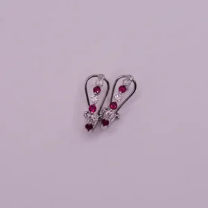 Natural Diamond and Ruby-accented Dangle Earrings