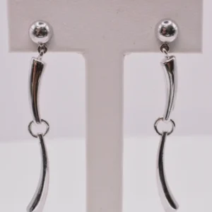 Modern Silver Dangle Earrings