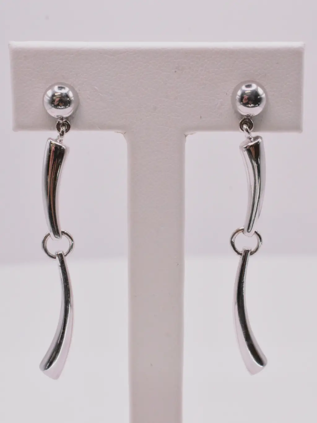 Modern Silver Dangle Earrings
