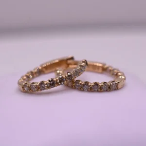 Natural Diamond Inside-Out Hoop Earrings