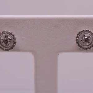 Elegant, Natural Diamond Halo Stud Earrings