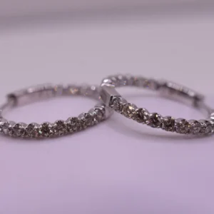 Inside-Out, Natural Diamond Hoop Earrings