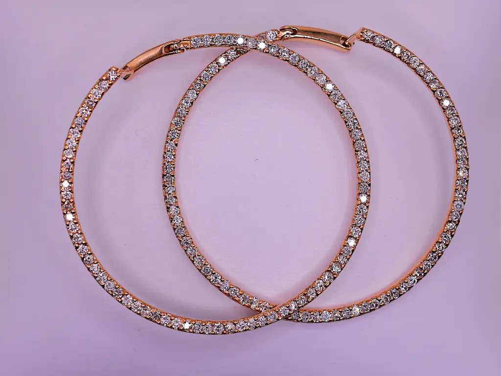 Showstopper Rose Gold Diamond Hoop Earrings