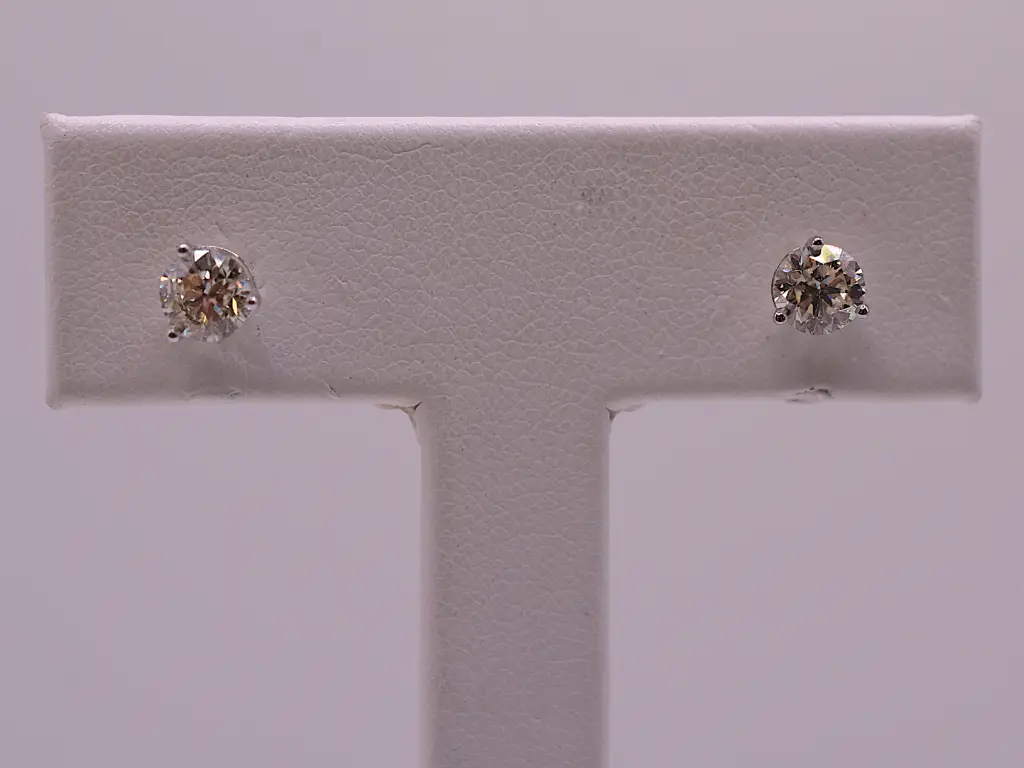 Classic Half-Carat Solitaire Diamond Earrings - Image 2