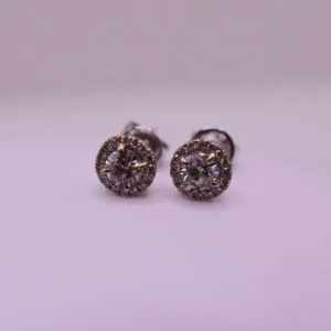 Diamond Halo Stud Earrings