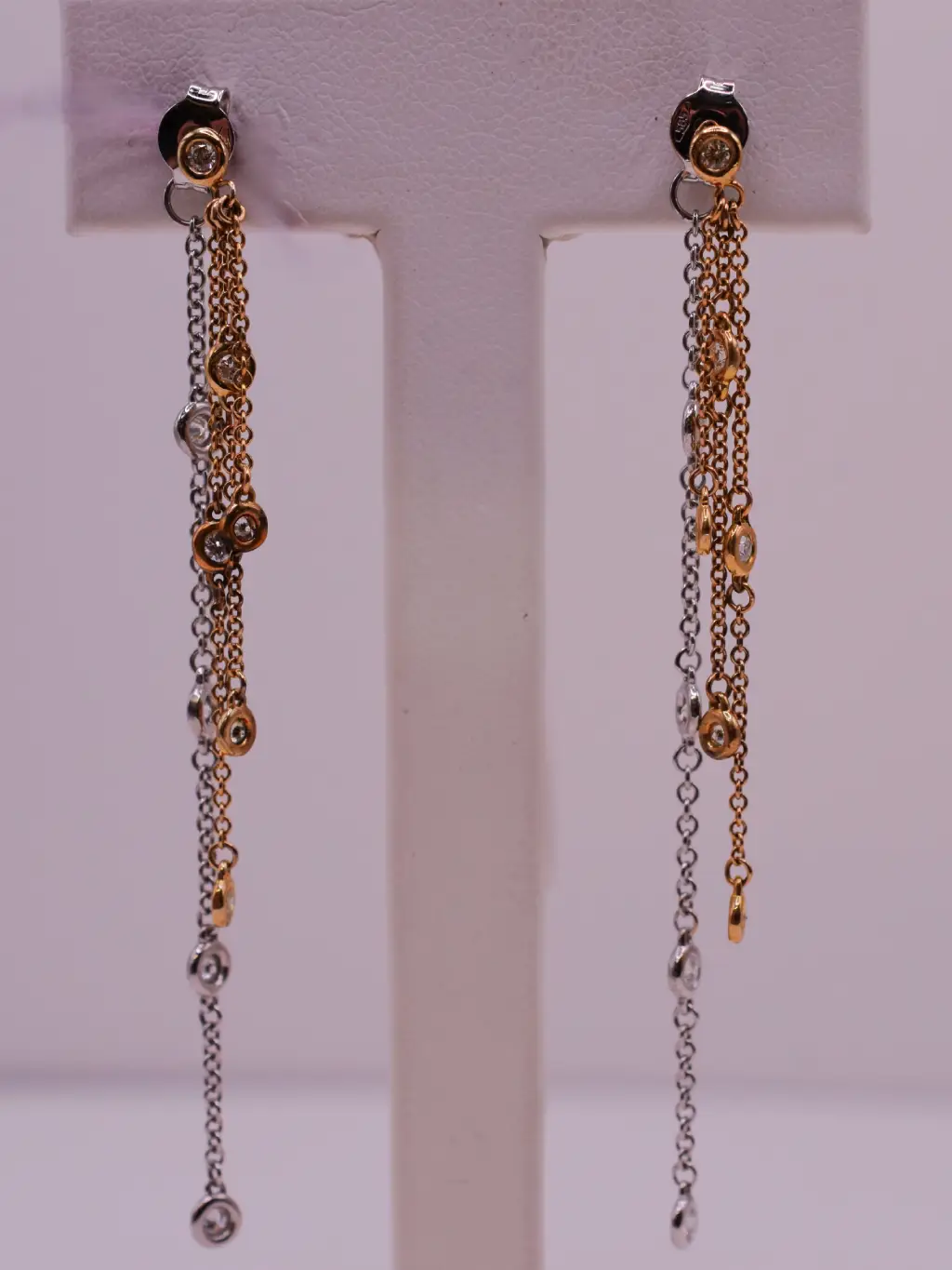 Diamond by Yard Two-Tone Chain Earrings