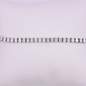 CJ099 Emerald-Cut Diamond Tennis Bracelet - 18K White Gold - Front View
