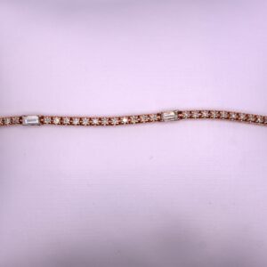 CJ100 Diamond Tennis Bracelet - 14K Rose Gold - Front View